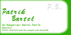 patrik bartel business card
